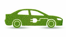 Green environmentally friendly vehicle concept - 3d rendering