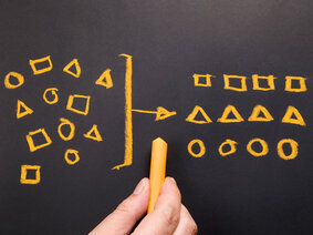 Hand drawing geometry to categorize on chalkboard