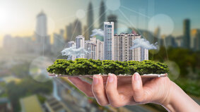 Business smart city concept for growing and success with your technology.
