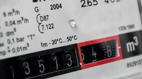 Gaszähler in Nahaufnahme