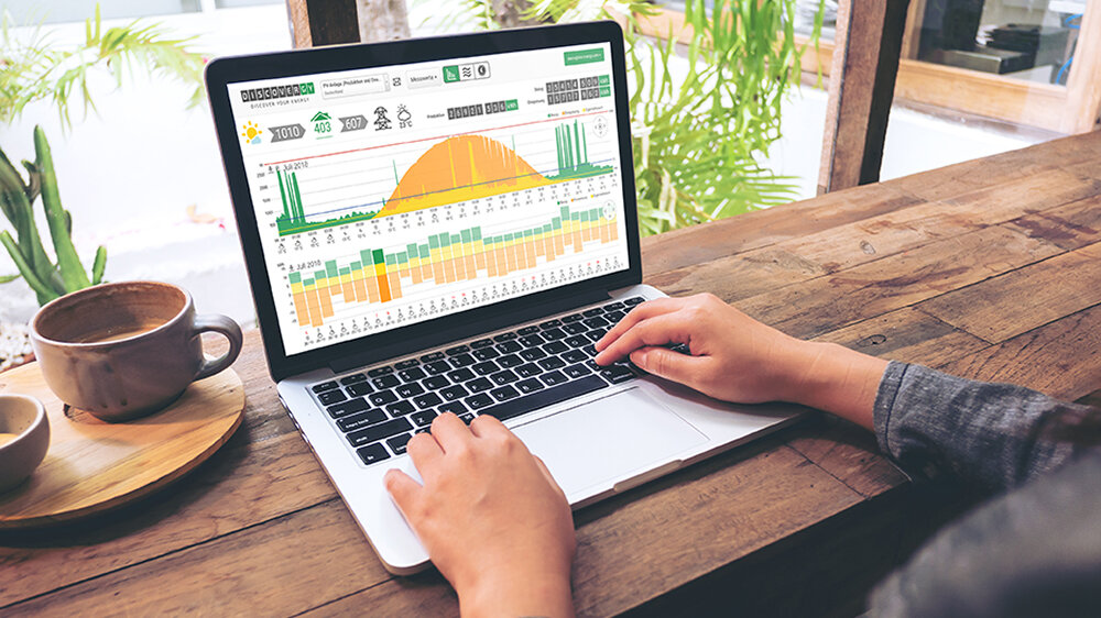 Mockup image of hands using laptop with blank white screen on vintage wooden table in cafe